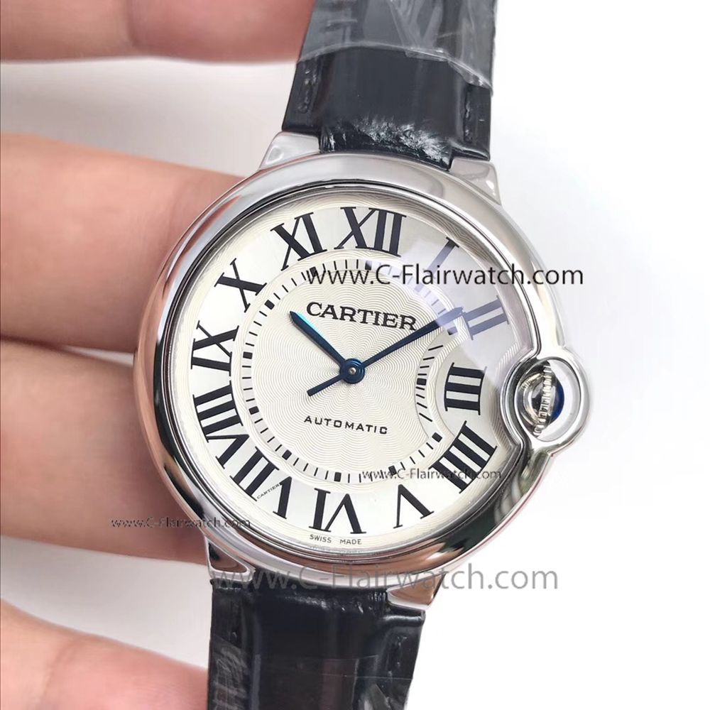 Buy Copy Cartier Ballon Bleu Automatic Wrist Watch Black Strap